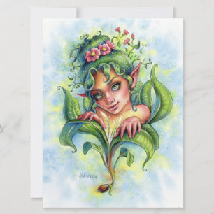 Feuille de semis Fée Cute Girl Carte d'art