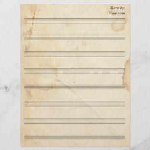 Feuille de thé vintage Musique 8 stagne