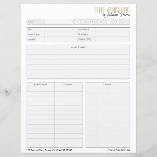 Feuille de travail de planification d'événements m