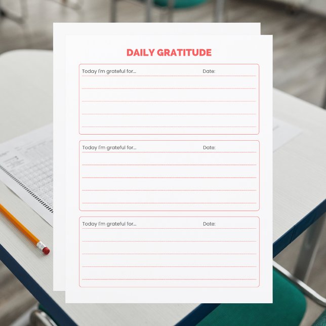 Feuille de travail simple de journal de gratitude  (Créateur téléchargé)