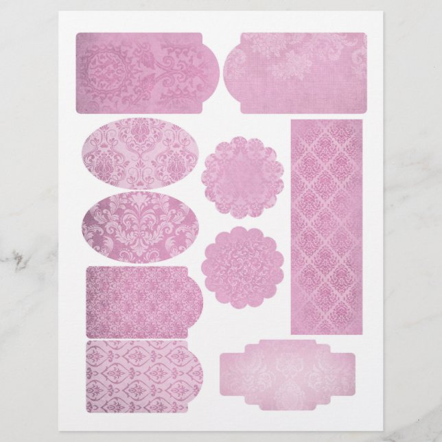 Feuille d'emballage de l'album de Damas rose (Devant)