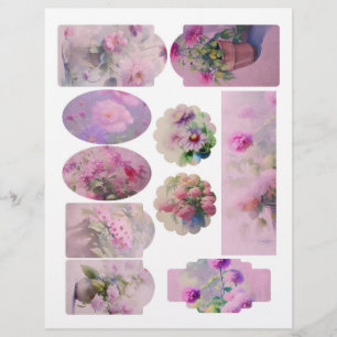 Feuille d'emballage vintage du bloc-notes floral