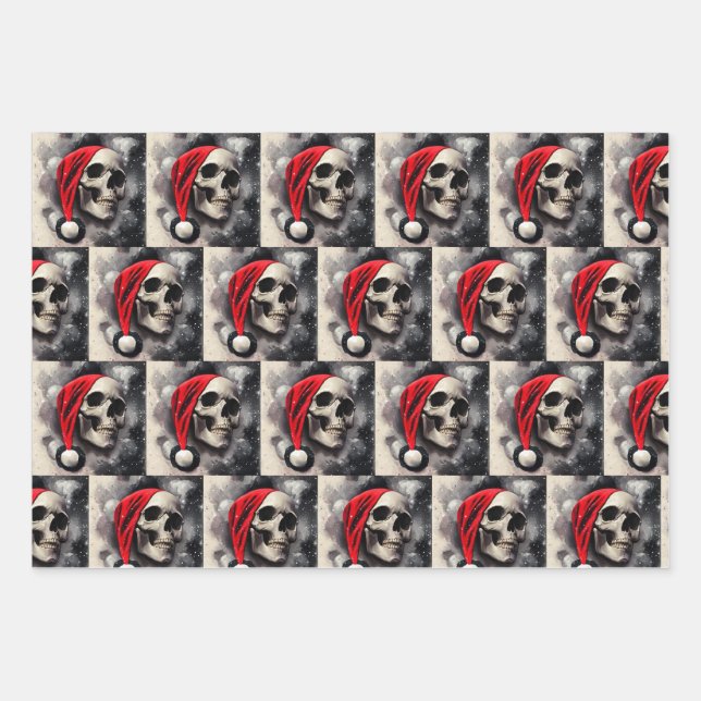 Feuille d'enveloppement de Noël crâne (Devant)