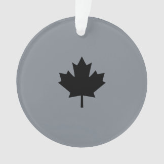 Feuille d'érable noire canadienne gris