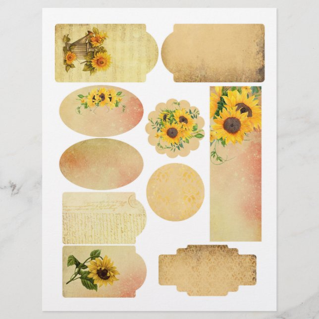 Feuille d'illustrations du carnet de tournesol (Devant)