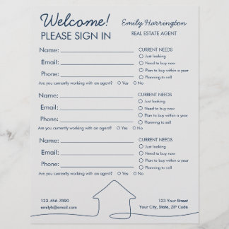 Feuille d'inscription Art en ligne Navy Agent immo