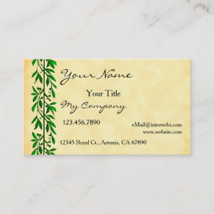 Feuille d'olive simple Carte de visite élégant