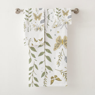 Feuille d'or et papillons