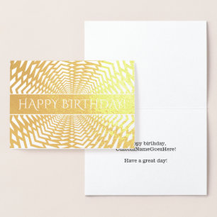 Feuille d'or "JOYEUX ANNIVERSAIRE !" Carte
