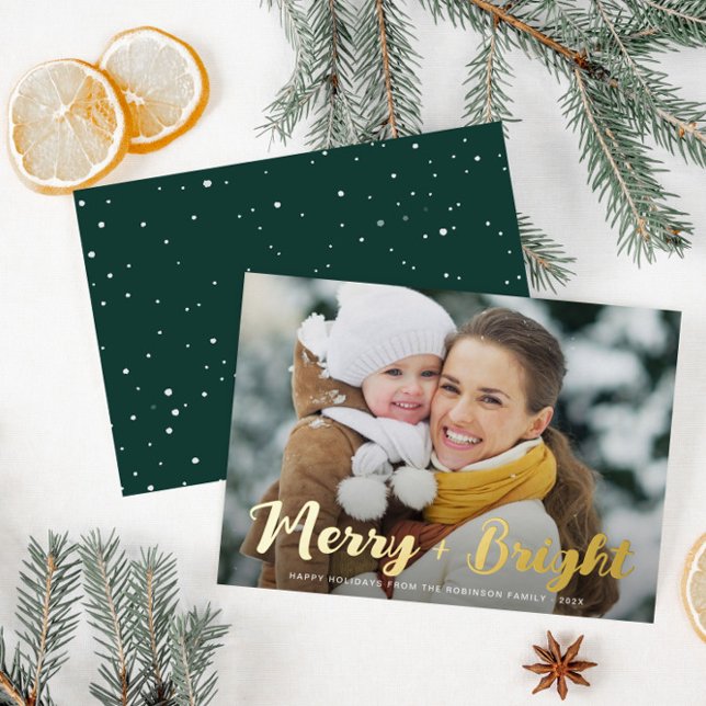 feuille d'or joyeux carte de Noël brillante (Créateur téléchargé)