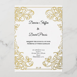 Feuille d'or minimaliste élégant invitation décora