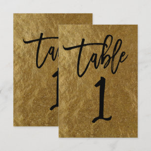 Feuille d'or Moderne Écrit Numéro de Table 1