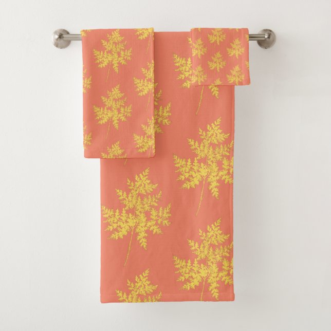 Feuille d'or sur Motif botanique de corail (En situation)