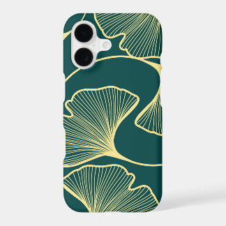 Feuille élégante de Ginkgo Biloba or émeraude vert