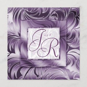 Feuille élégante Silv pourpre floral de faire-part