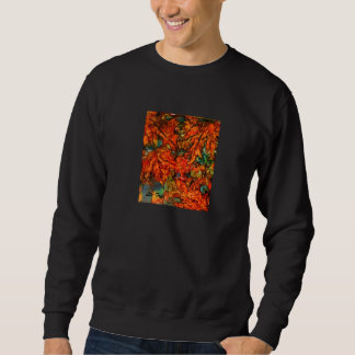 Feuille en baisse sur le sweatshirt noir