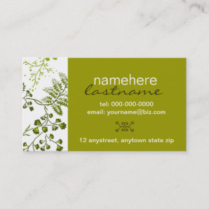Feuille et carte de visite verts de vignes