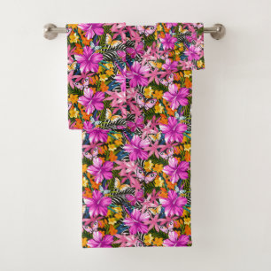 Feuille et fleurs tropicaux