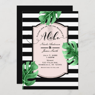 Feuille et invitations tropicaux de mariage