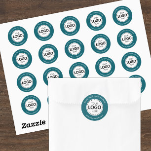 Feuille Logo / Stickers Turquoise texte personnali