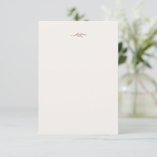 Feuille minimale Carte blanche à crème Boho pour