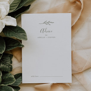 Feuille minimale   Carte de conseil Mariage vert o