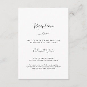 Feuille minimale Carte d'insertion de réception