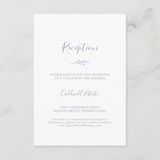 Feuille minimale | Carte d'insertion Dusty Blue Re (Devant)