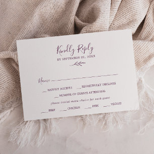 Feuille minimale   Carte RSVP Choix du menu de l'a