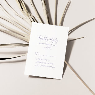 Feuille minimale Carte RSVP simple Dusty Purple