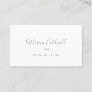 Feuille minimale   Dusty Blue Carte de visite