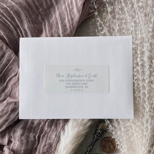 Feuille minimale | Dusty Purple Étiquettes de adre (Créateur téléchargé)