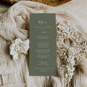 Feuille minimale   Menu du dîner Mariage vert oliv