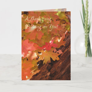 Feuille orange (1) Carte Thanksgiving