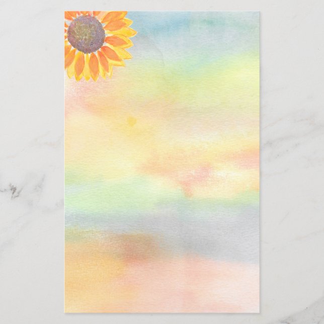 Feuille papier d'aquarelle de tournesol (Devant)