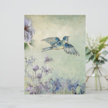 Feuille papier de scrapbooking vintage Floral