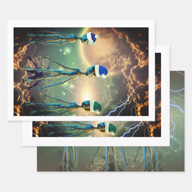 Feuille papier d'enveloppement Alien Three Kings (Lot)