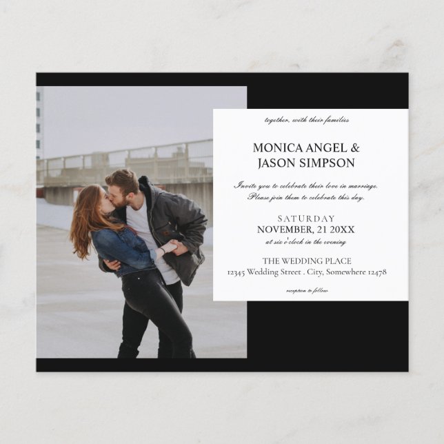 Feuille papier d'invitation pour mariage élégant p (Devant)