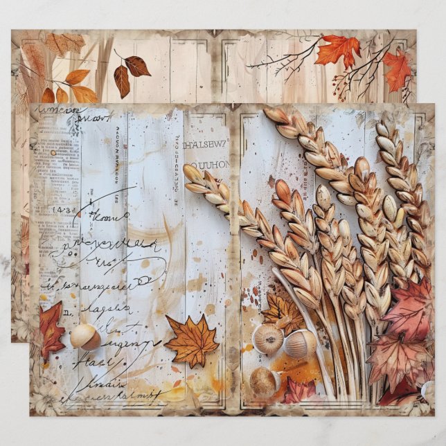 Feuille papier journal de découpage de Thanksgivin (Devant / Derrière)