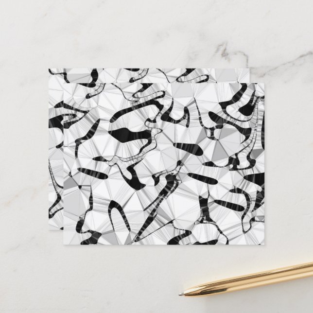 Feuille papier noir et blanc en mouvement (Devant/Arrière en situation)