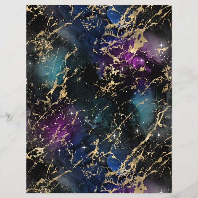 Feuille papier papier de la Galaxie en marbre Turq (Dos)