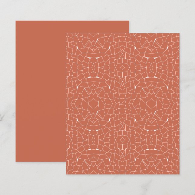 Feuille papier papier de la mosaïque Orange Terra  (Devant / Derrière)