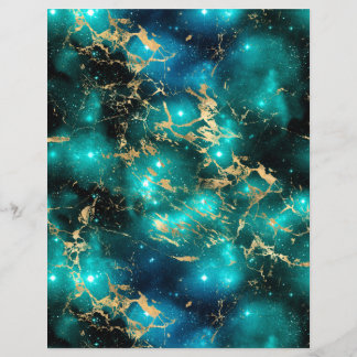 Feuille papier pour album Galaxy en marbre turquoi