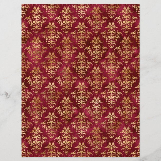 Feuille papier pour scellcaster rouge et or (Devant)