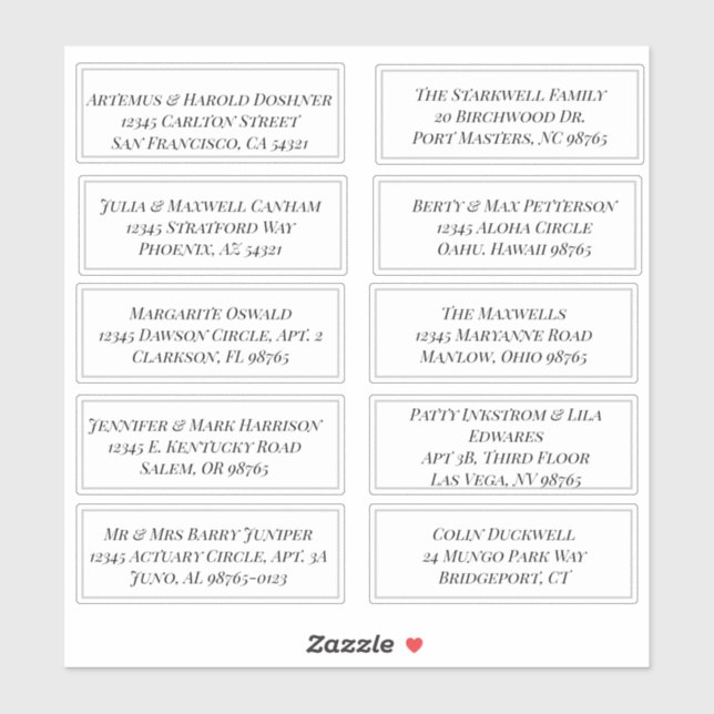 Feuille personnalisée de 10 Étiquettes de adresse (Feuille)