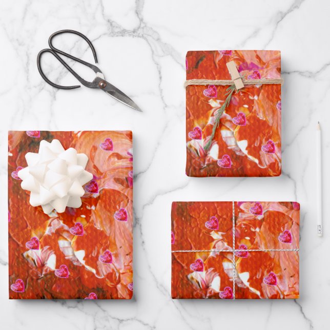 Feuille plat Valentine Reds Wrapper Papier Jeu de  (Recto)