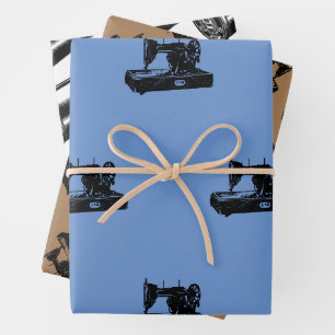 Feuille plat vintage de papier à coudre Jeu de 3