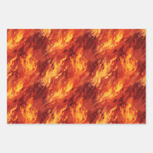 Feuille plate de papier d'enveloppement de flamme