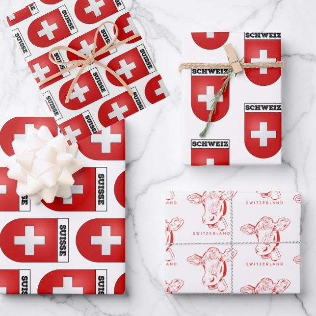 Feuille plate suisse d'emballage d'inspiration sui (Créateur téléchargé)