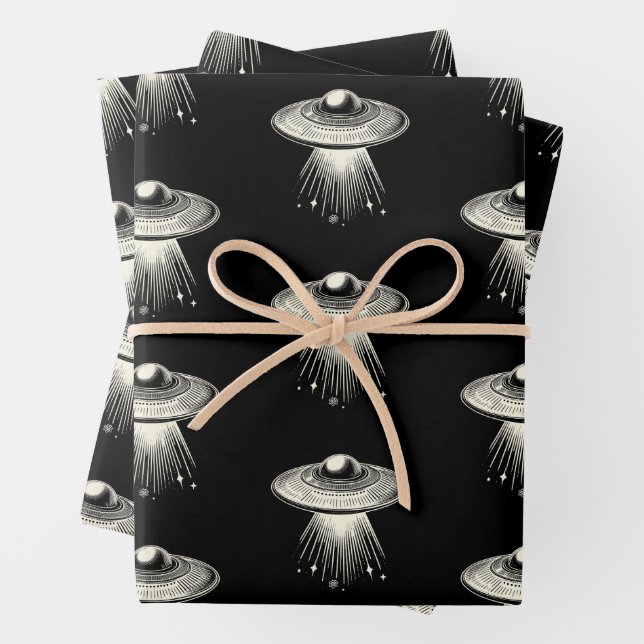 Feuille plate UFO de papier d'emballage Jeu de 3 (En situation)